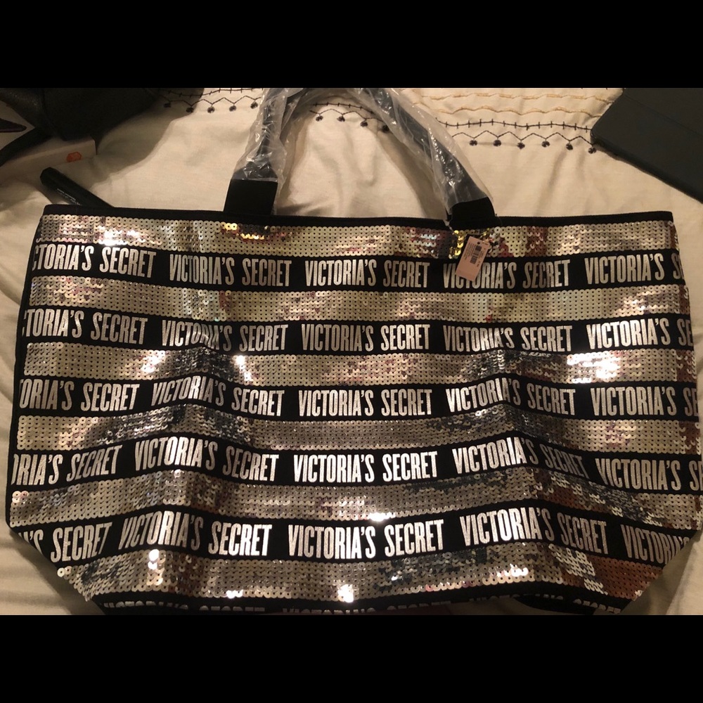 Victoria’s Secret Sequin Tote Bag with Wristlet